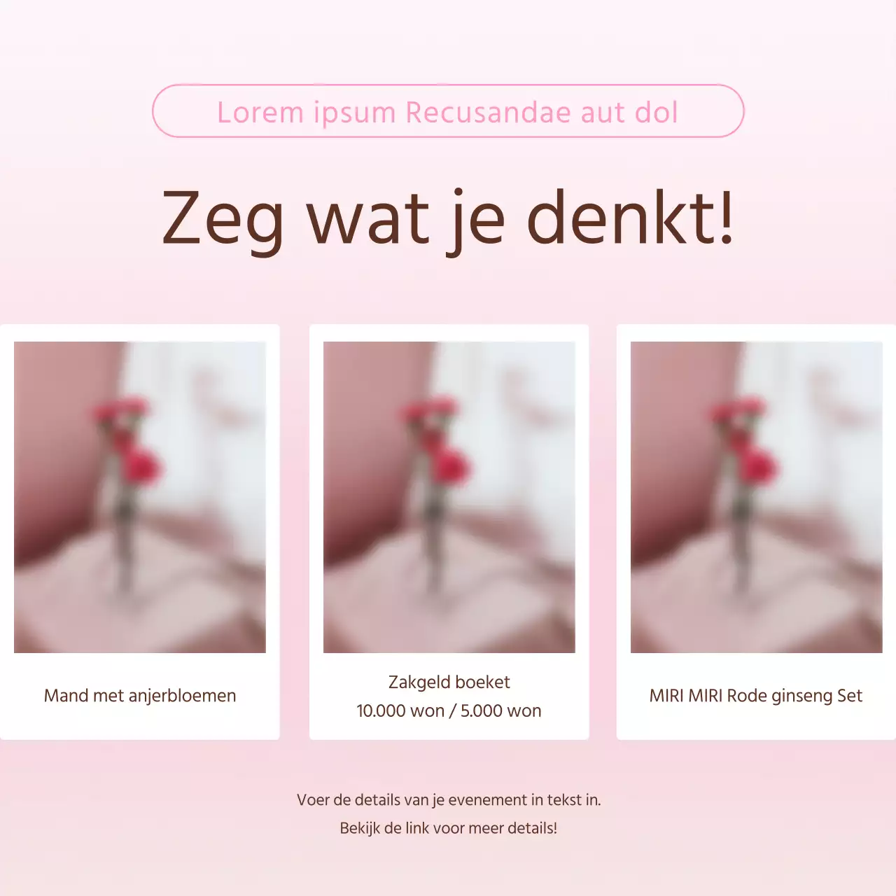 Promoot Modern Home Month sociale media marketing feeds in roze en rood