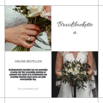 Witte en Grijze Elegante Bruidsboeketten Promotie