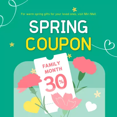 Green Simple Coupon Promotion Social Media Post