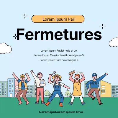 Annonce de fermeture pour la fête du travail (jaune et arc-en-ciel)