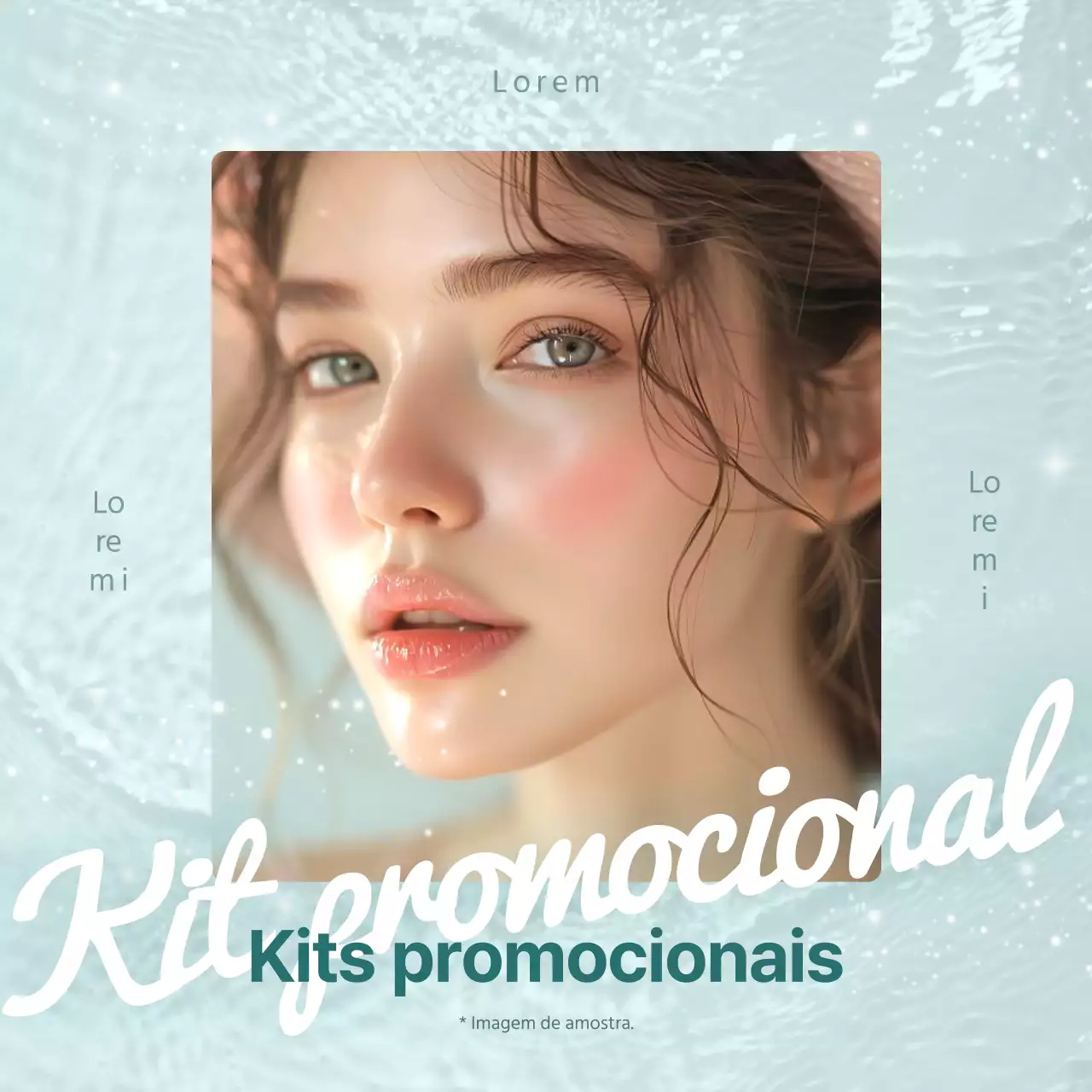 Anúncio de evento de verão de dermatologia na moda com fundo azul claro
