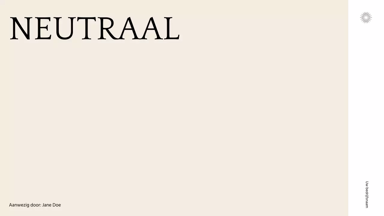 Beige Wit Minimaal Neutraal Toon Bedrijfspresentatie Pitch Deck Strategie