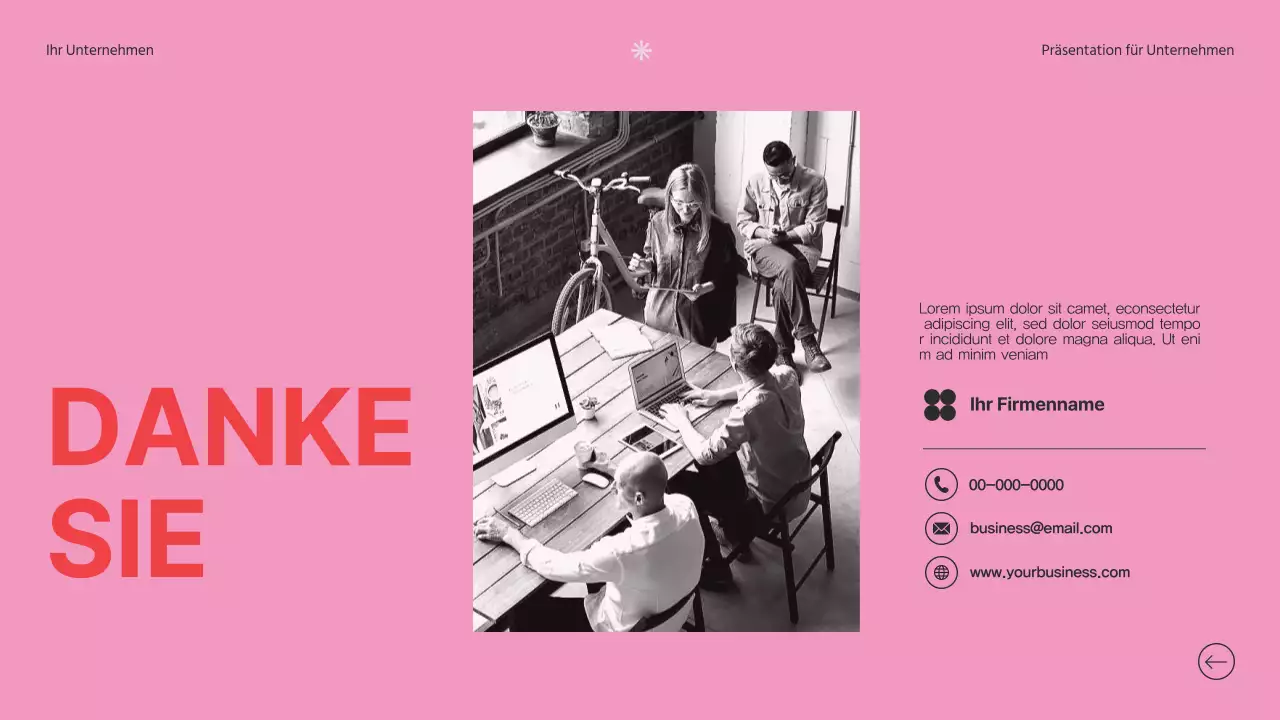 Soft Pink Clean Business Vorstellung des Unternehmens