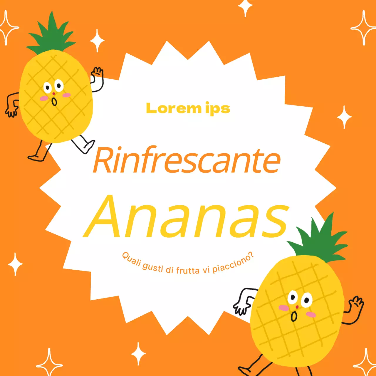 Promuovere prodotti a base di frutta semplice in arancione e rosa