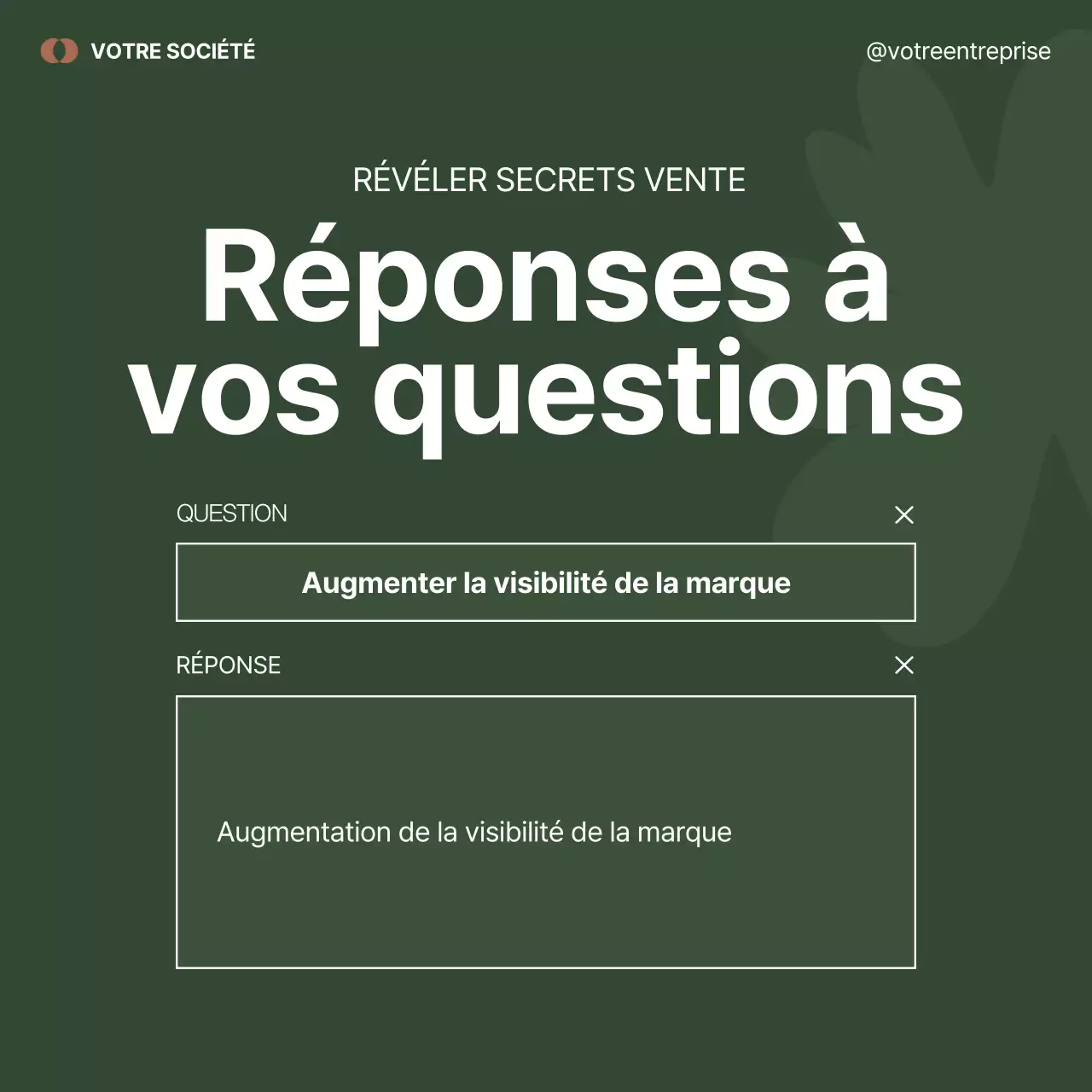 Publicité marketing minimale en noir et vert