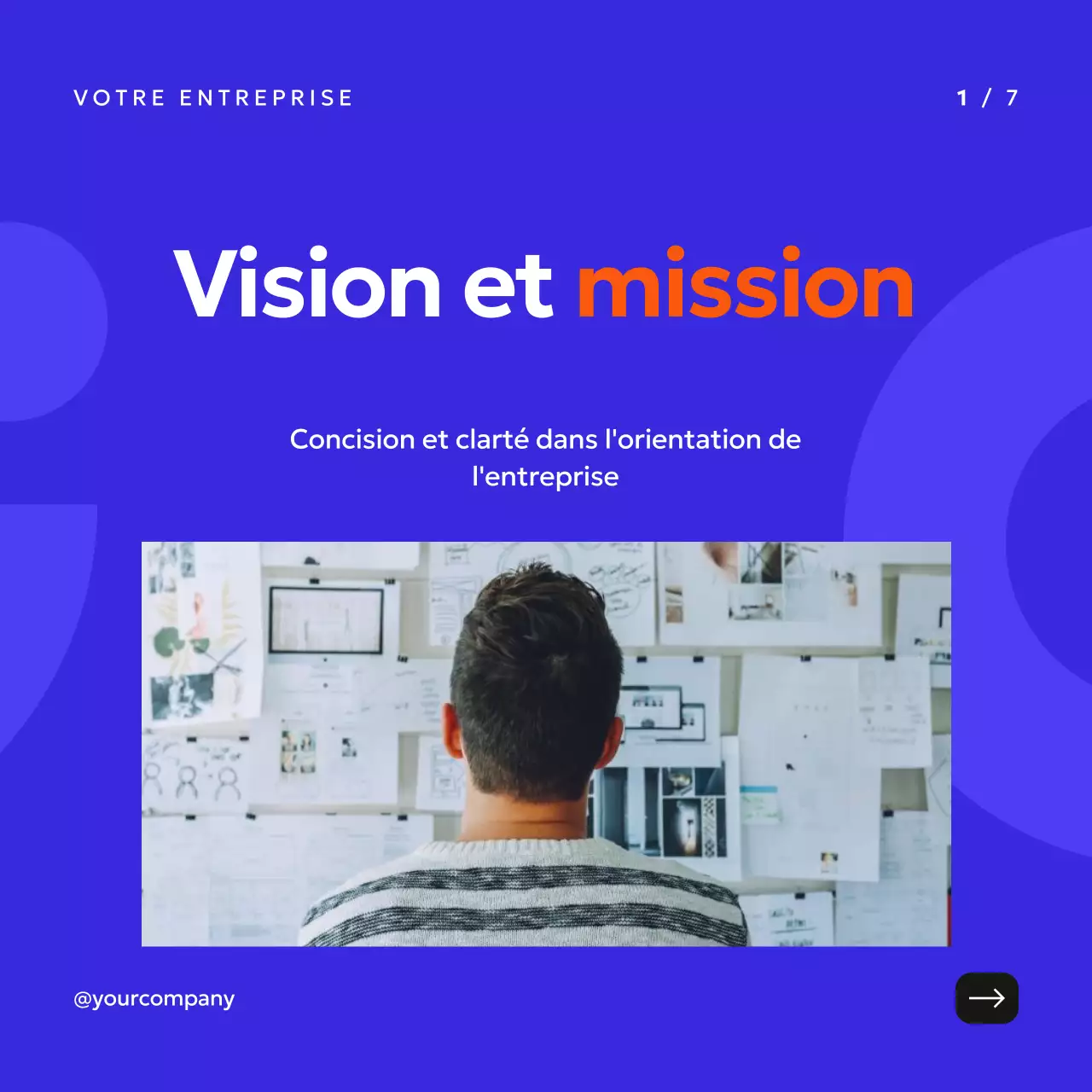Noir, orange et violet Stratégie simple de planification d'entreprise