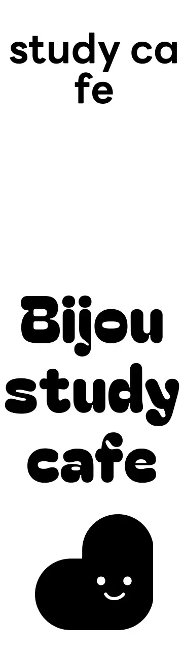 Logo ruang baca kafe belajar dengan jenis huruf bulat