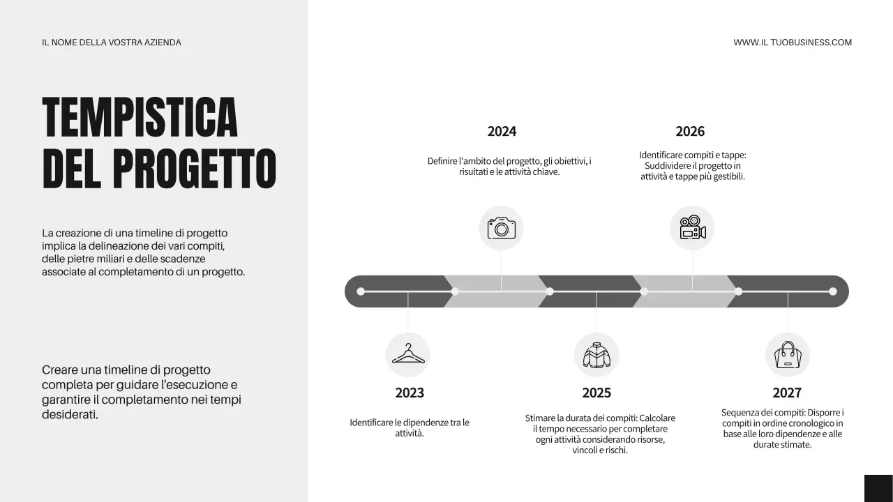 Strategia aziendale minimale in bianco e nero