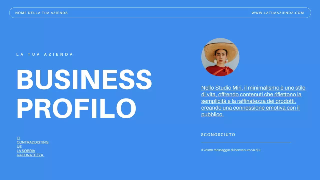 Introduzione dell'azienda Blue Minimal Business