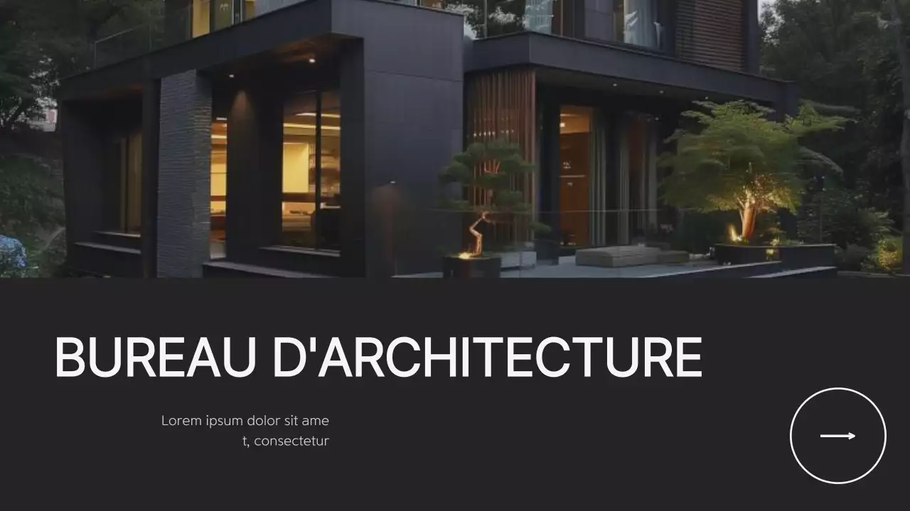 Proposition de bureau d'architecture moderne noir