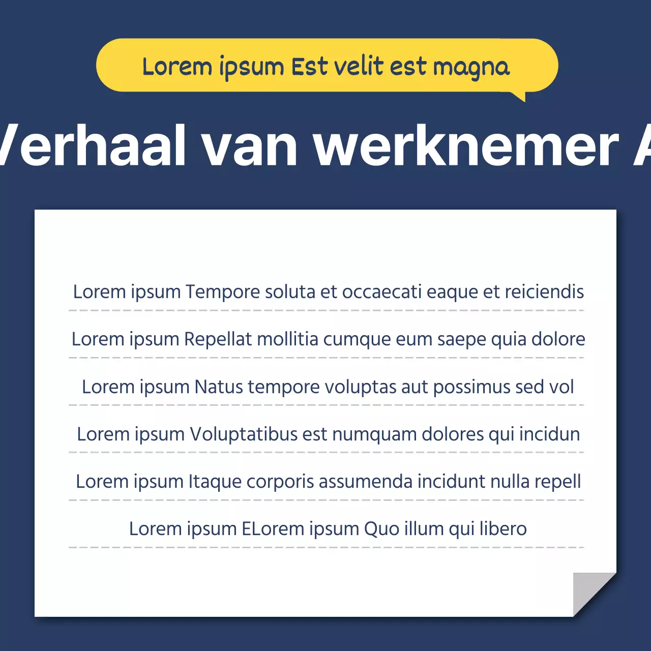 Een eenvoudige arbeidsrechtelijke adviespost in geel en marineblauw