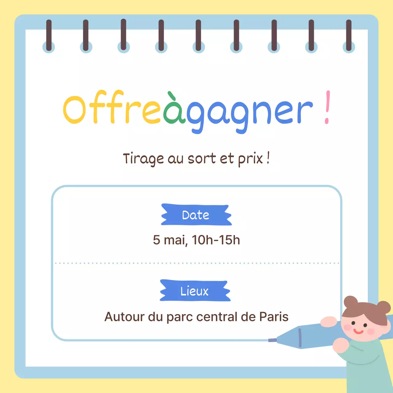 Annonce minimaliste de promotion de la Journée de l'enfance sur fond jaune