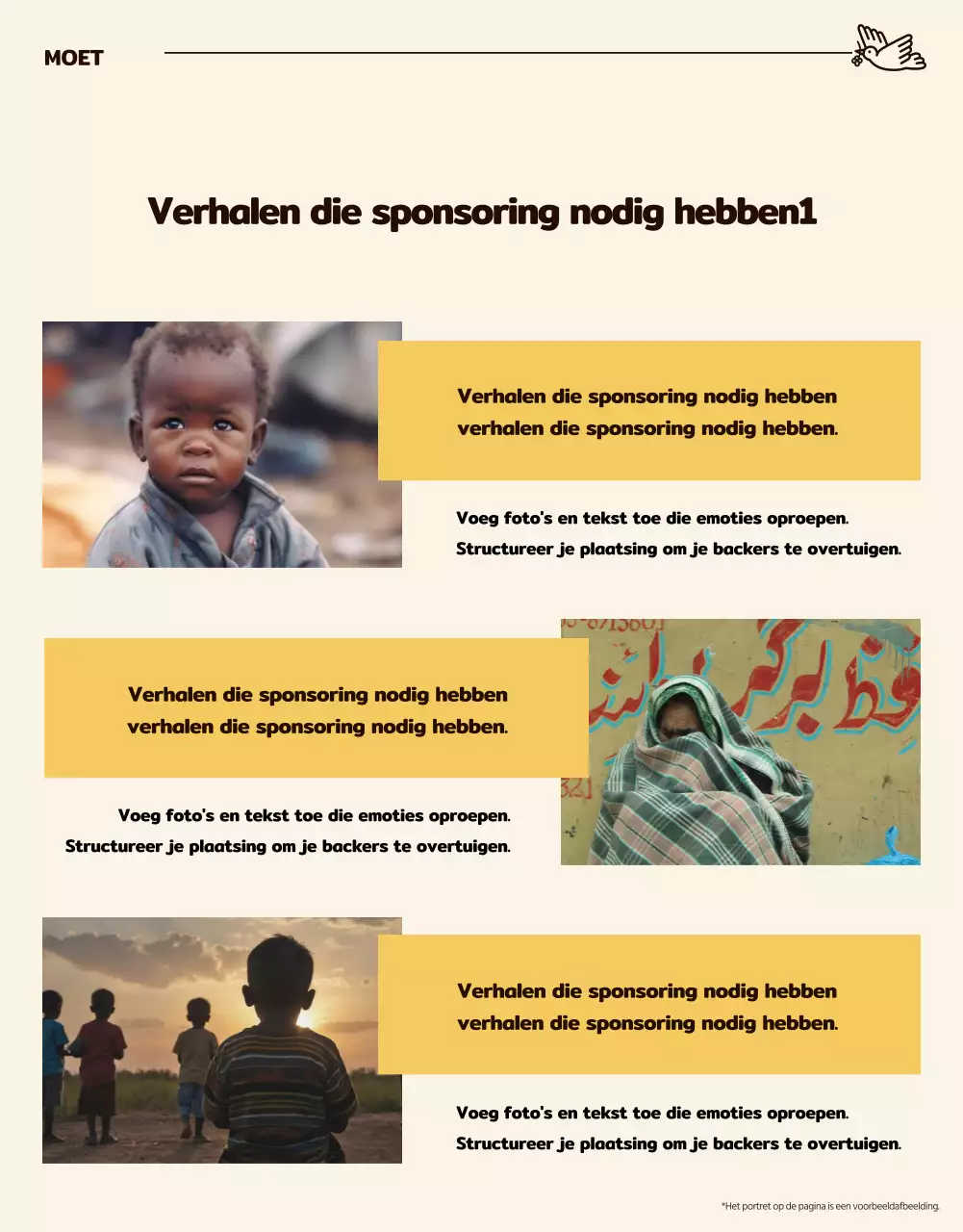 Een eenvoudige oproep tot actie in geel en beige