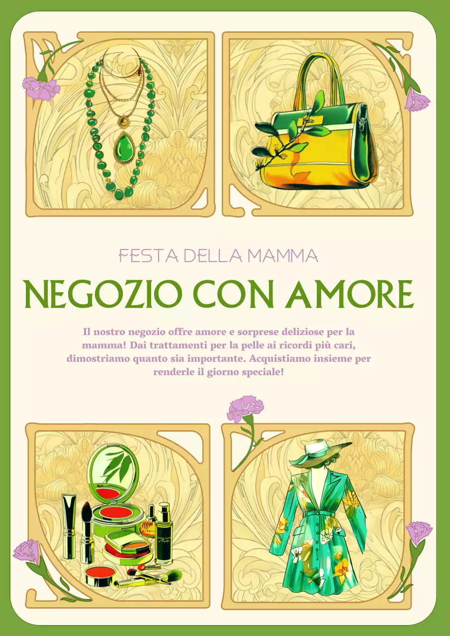 Promuovete una vendita classica per la Festa della Mamma in chartreuse e avorio