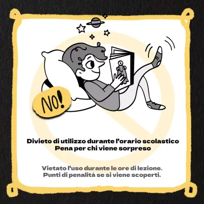 Avvisi di penalità gialli, neri e bianchi di gusto kitsch