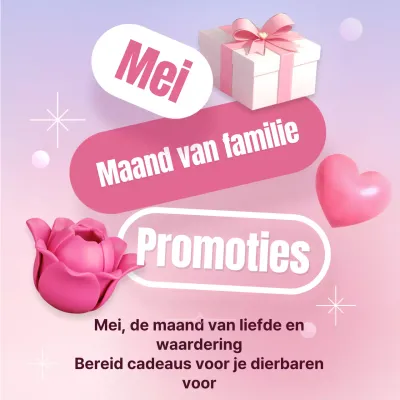 Promoot een trendy gezinsmaandpromotie in roze en mauve