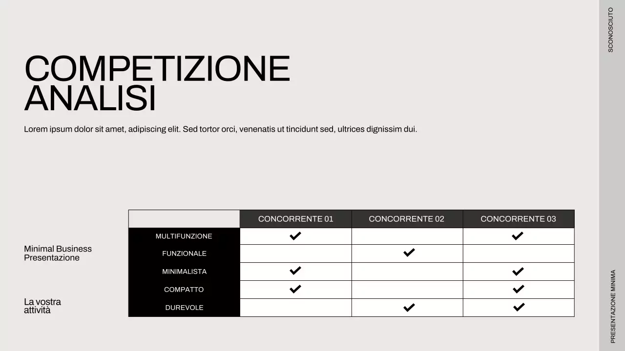 Presentazione aziendale minimale in nero e beige