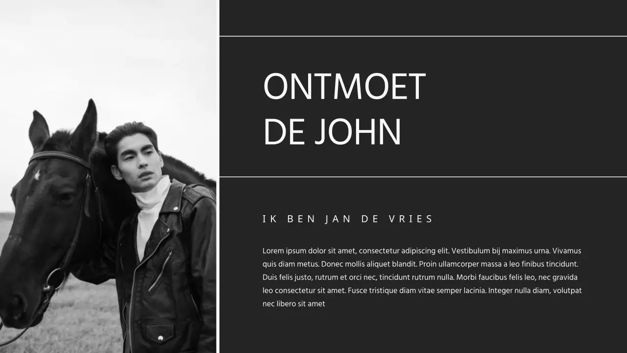 Minimalistisch zwart-grijs portfolio van fotograaf