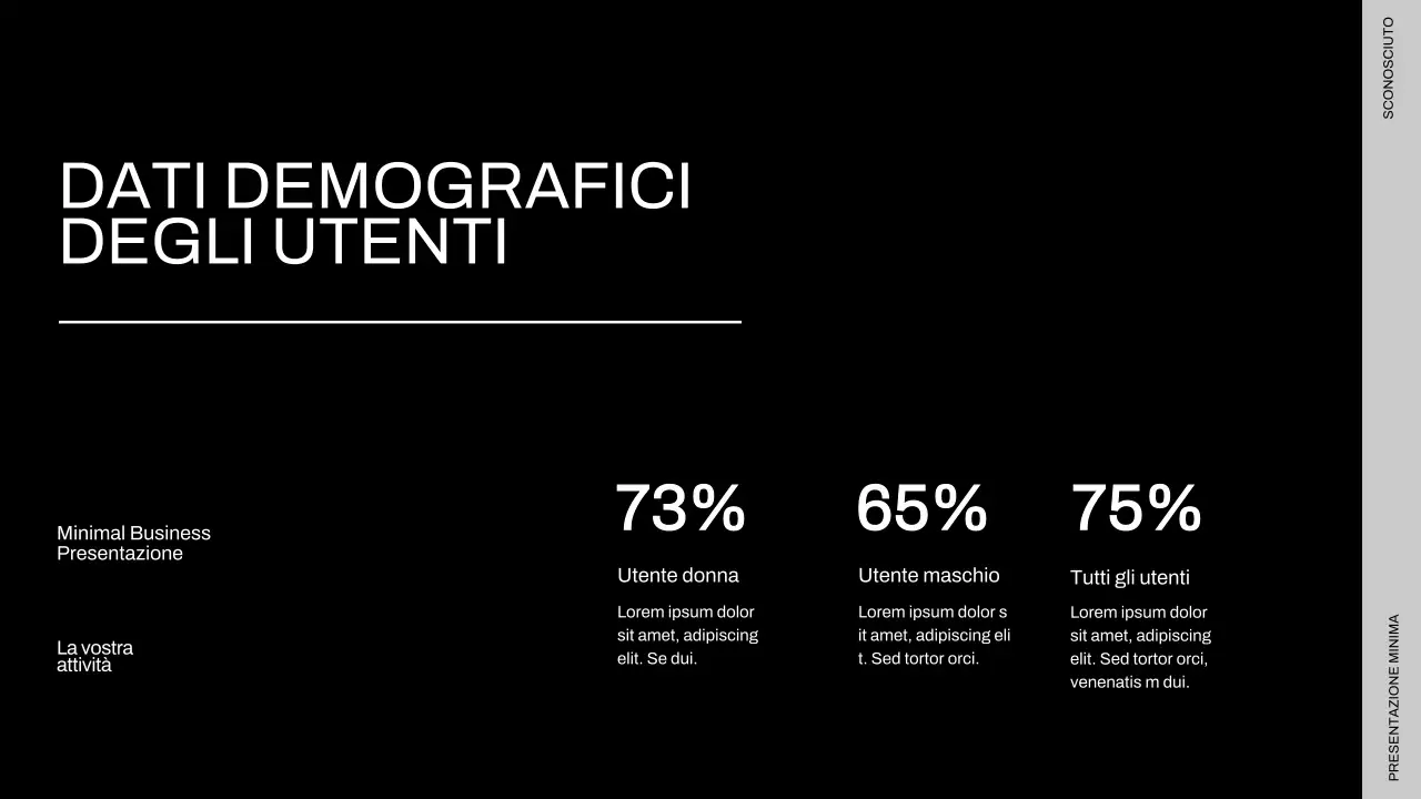 Presentazione aziendale minimale in nero e beige