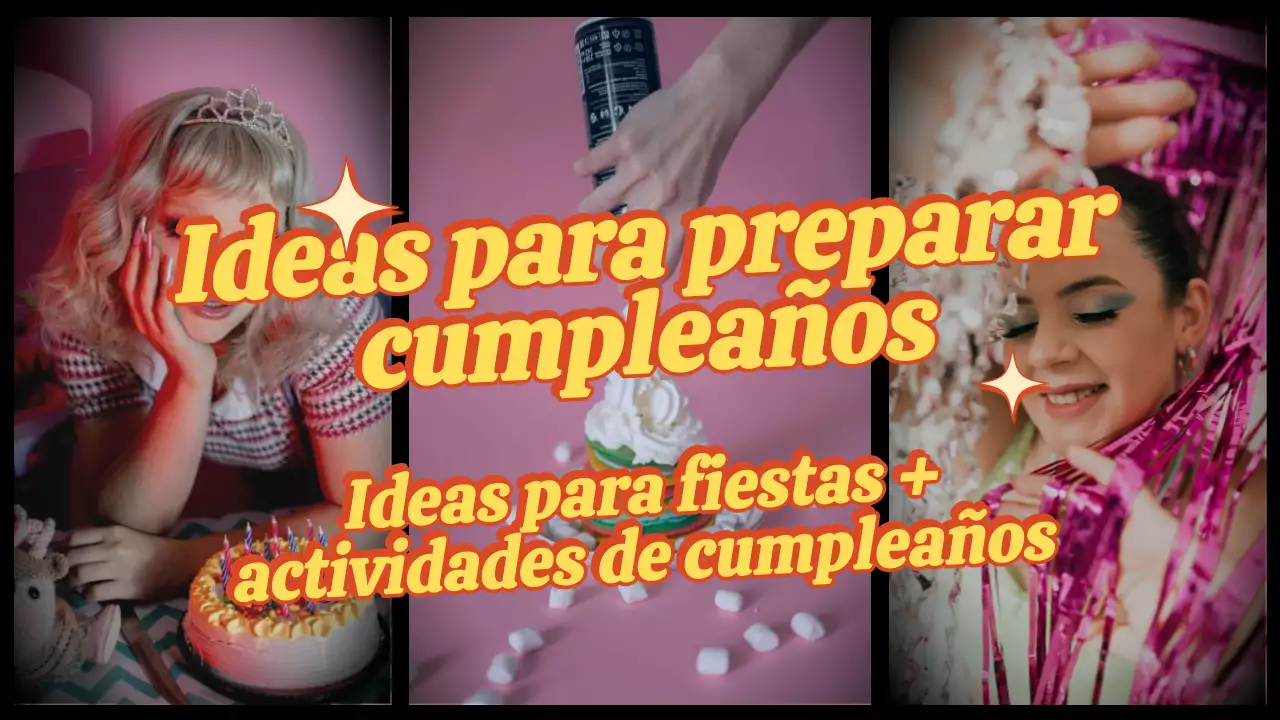 Amarillo Naranja De Moda Retro Marco De Fotos Cumpleaños Vlog