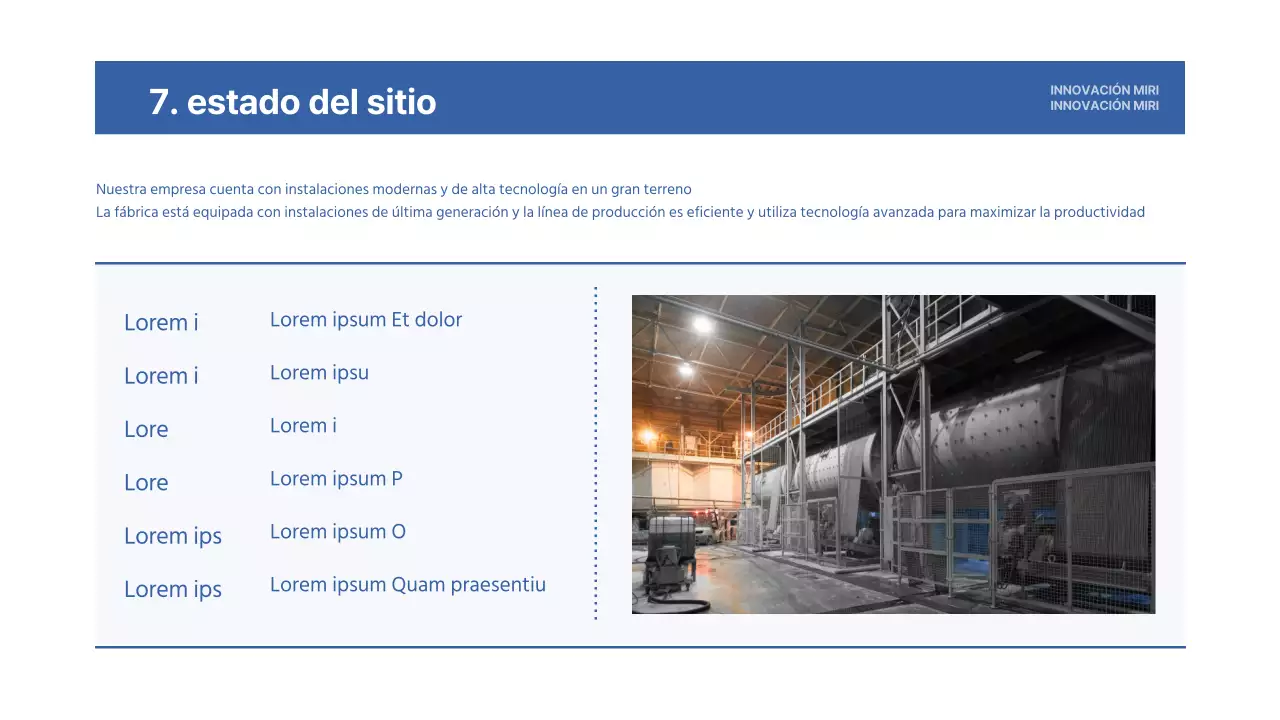Un sencillo membrete de empresa industrial pesada en azul y amarillo