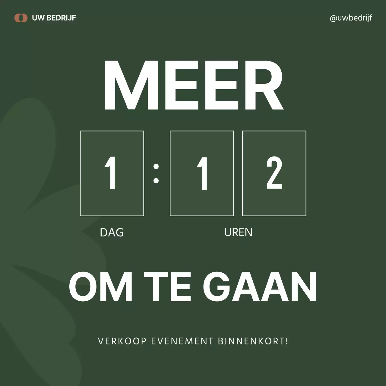 Minimalistische marketingreclame in zwart en groen