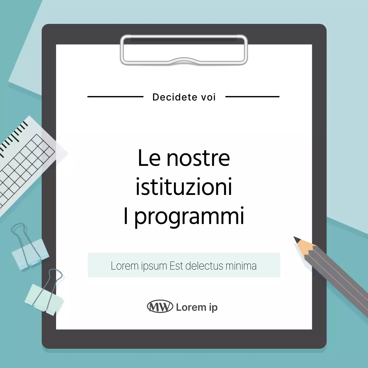 Sondaggio sul programma istituzionale moderno in menta e grigio