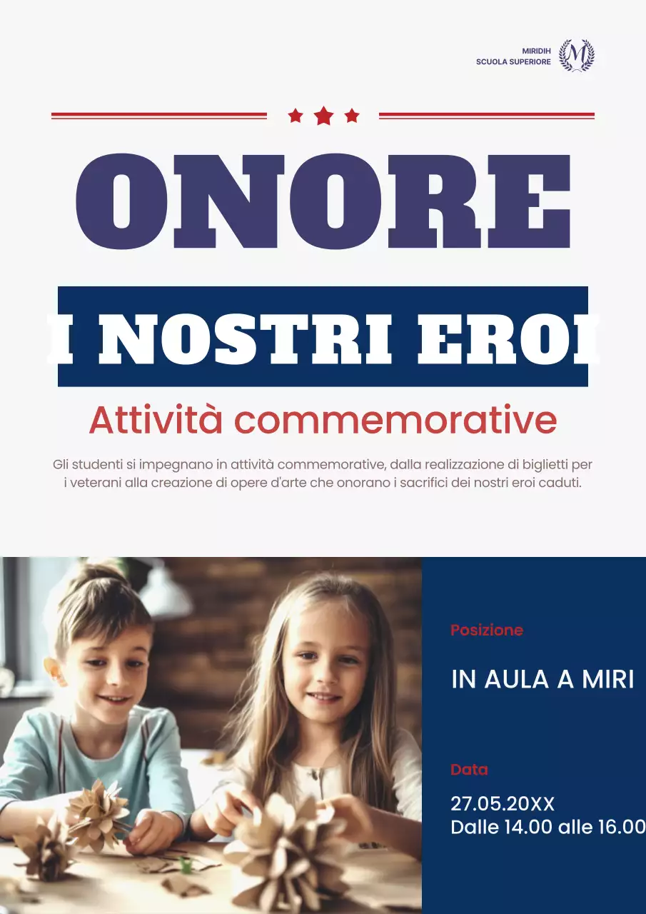 Promuovere un semplice coro di bambini in blu e rosso