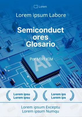 Sencilla portada azul y blanca del glosario de semiconductores
