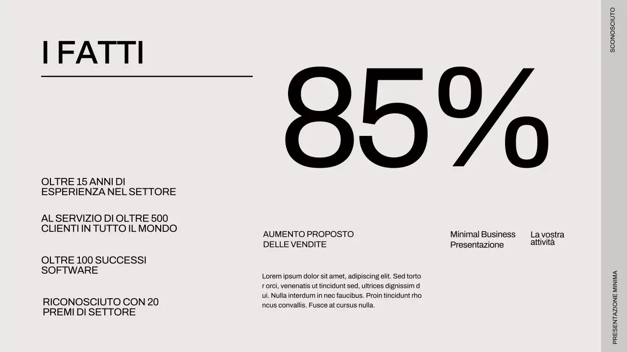 Presentazione aziendale minimale in nero e beige