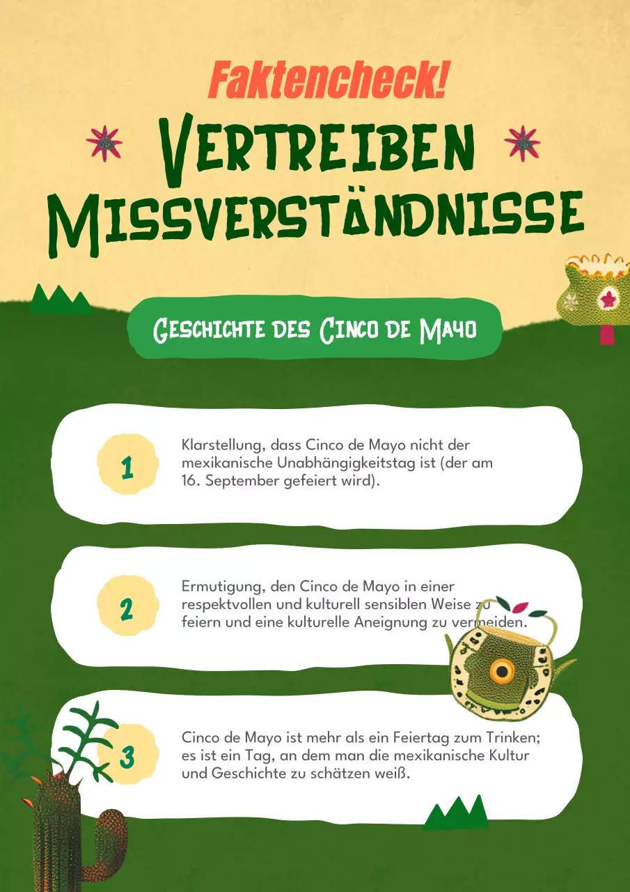 Nette mexikanische Konzept Vintage-Plakat-Design in grün