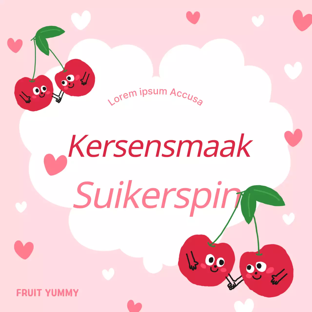 Promoot eenvoudige fruitproducten in oranje en roze