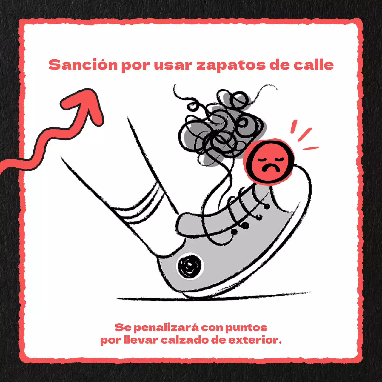 Notificaciones de demérito en rojo, negro y blanco