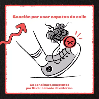 Notificaciones de demérito en rojo, negro y blanco