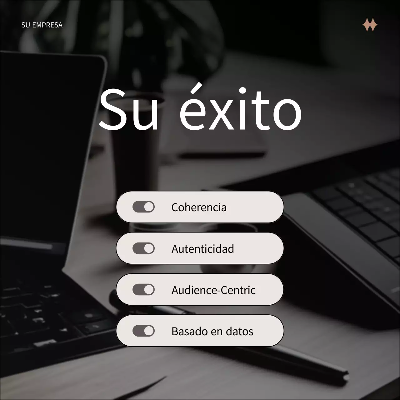 Publicidad moderna de marketing de contenidos en negro y beige