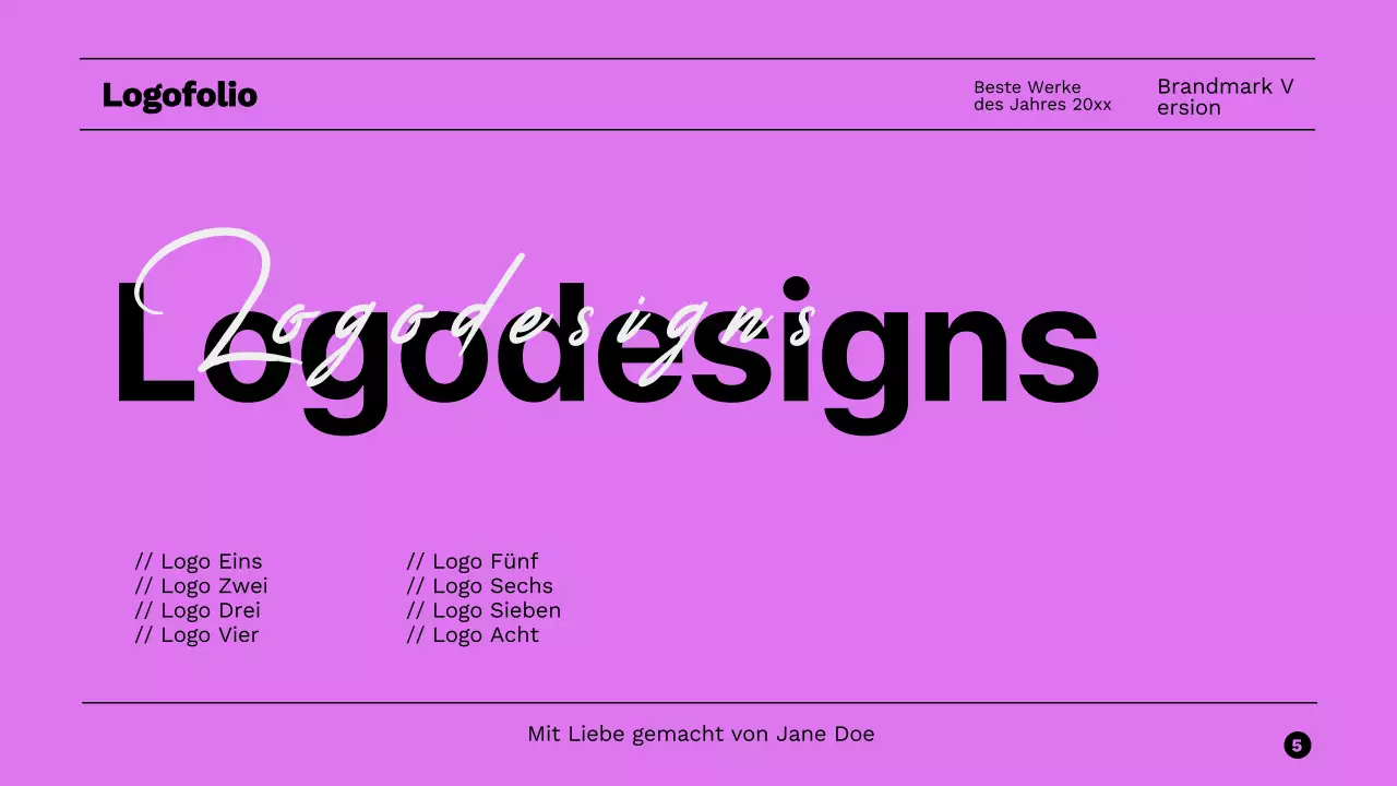 Fliederfarbenes Basic Bold Portfolio