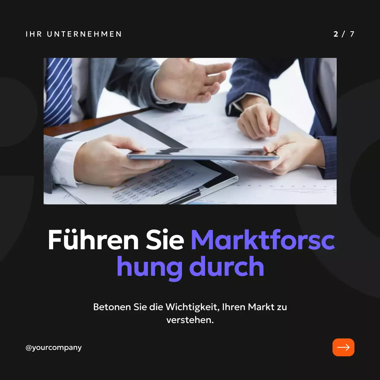 Schwarz Orange und Lila Einfache Geschäftsplanungsstrategie