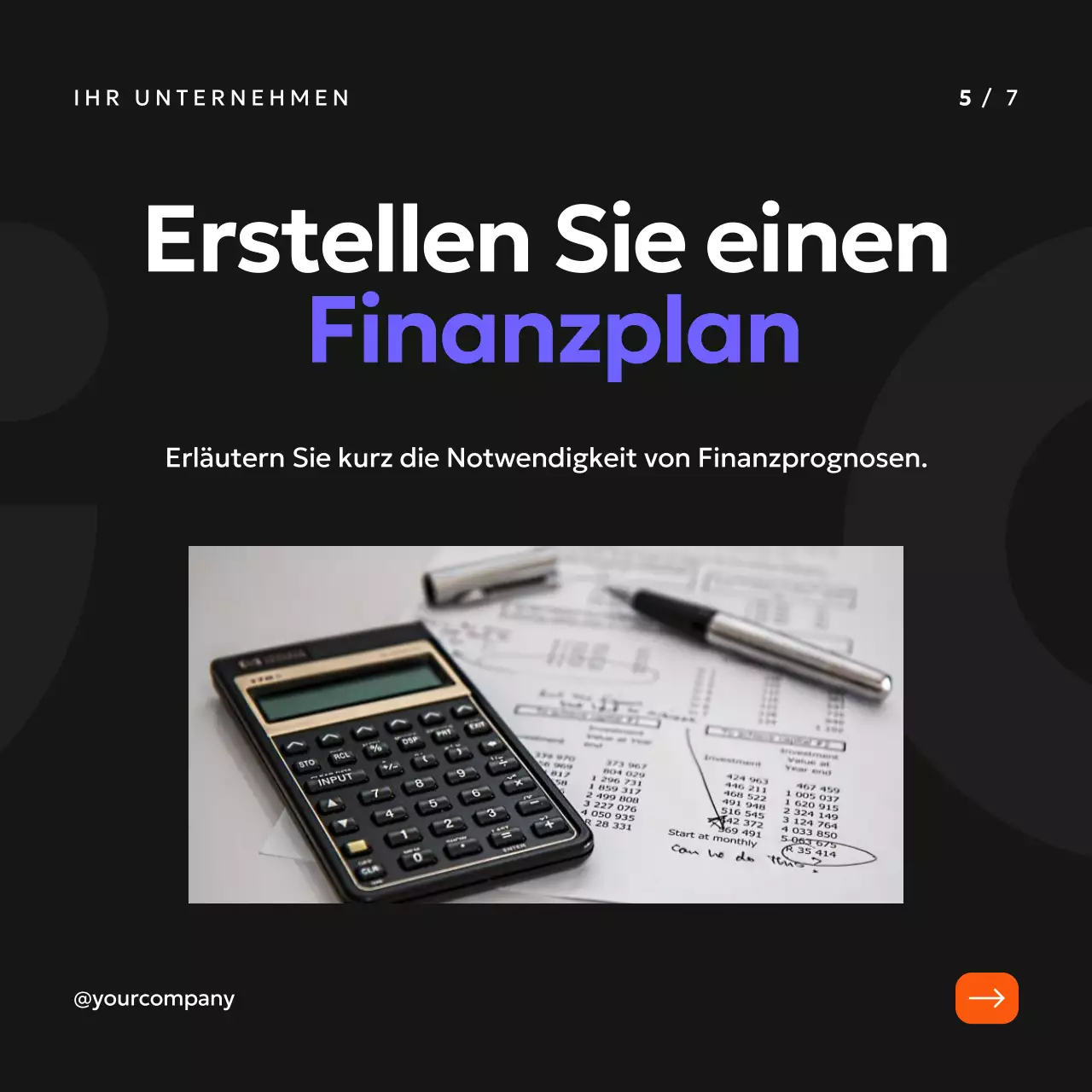 Schwarz Orange und Lila Einfache Geschäftsplanungsstrategie