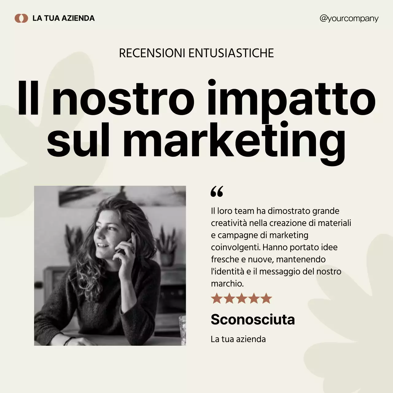 Pubblicità di marketing minimalista in nero e verde