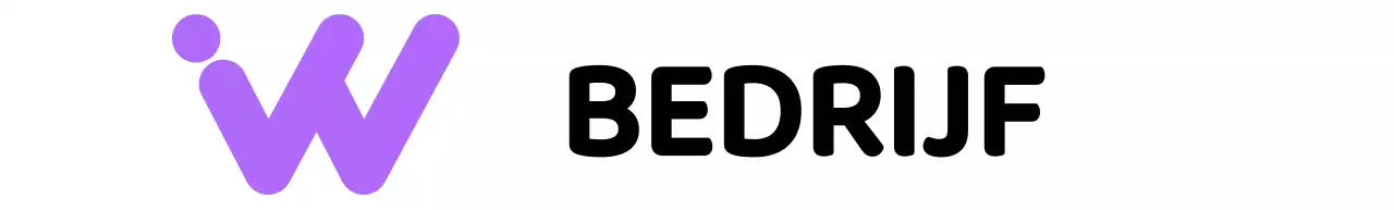 Bedrijfslogo met een eenvoudig zwart alfabet