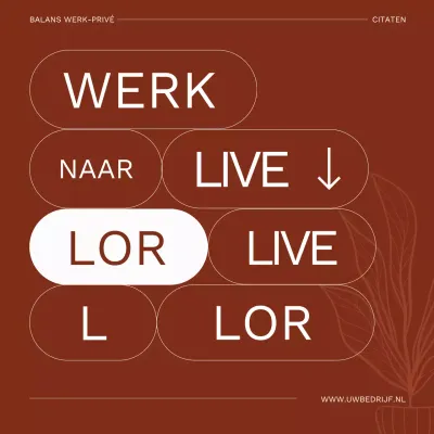 Bruine Elegante Quotes Werk-privébalans Publiciteit