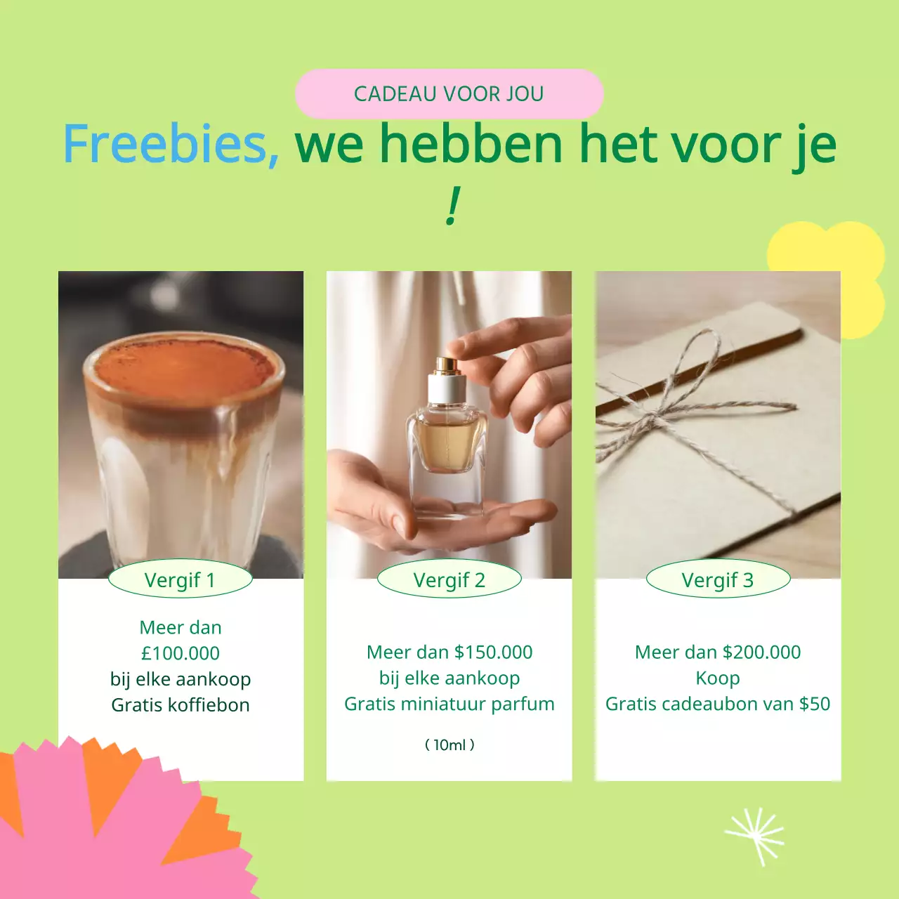 Promoot de Geel en Groen Maand van het Huis Cadeauverkoop