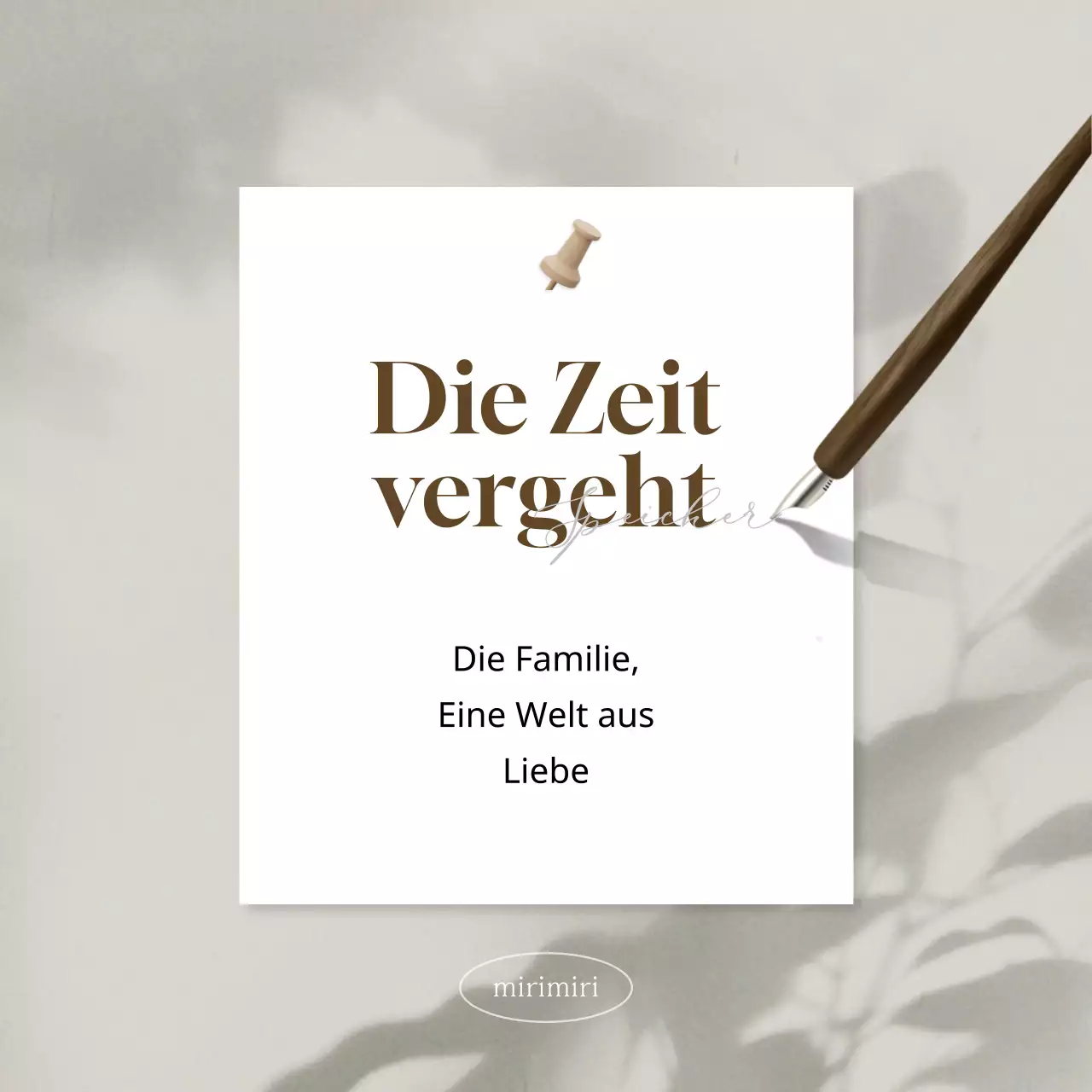 Fördern Sie eine einfache graue und braune Notiz mit Familienmotiven