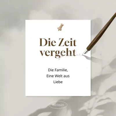 Fördern Sie eine einfache graue und braune Notiz mit Familienmotiven