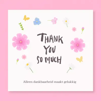 Een schattig roze en wit bedankje voor de maand november