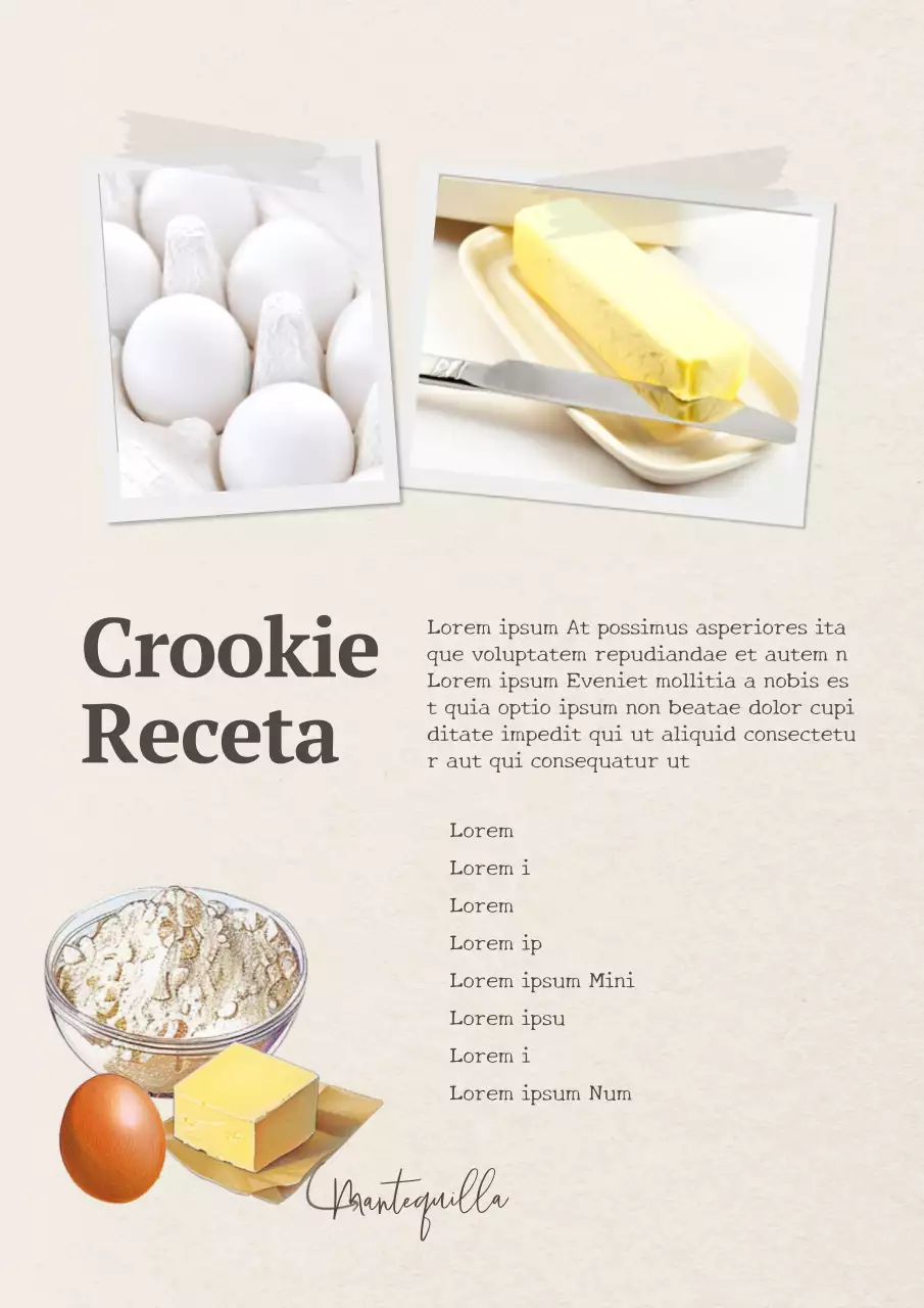 Receta sencilla de galletas croissant en color beige y marrón