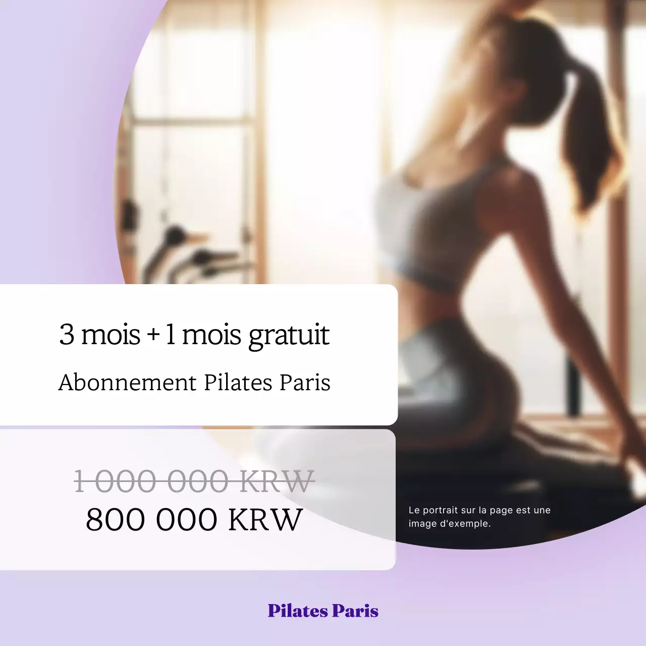 Promouvoir la marque Pilates en bleu clair et mauve