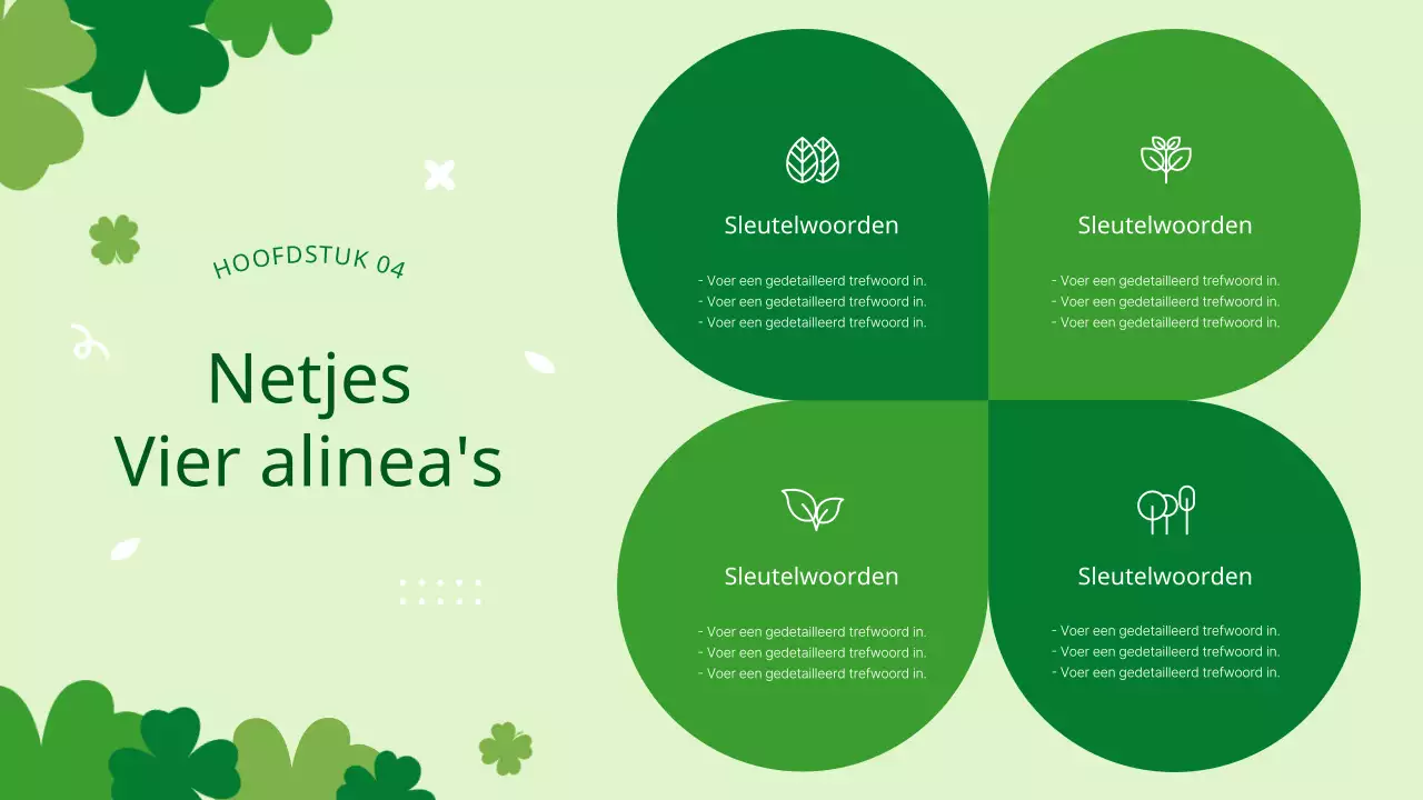 Mooi klavertjevier achtergrondvoorstel met groen en lotusblaadjes