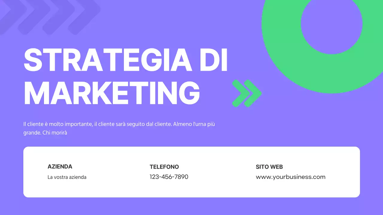 Campagna strategica di marketing moderno in viola e verde