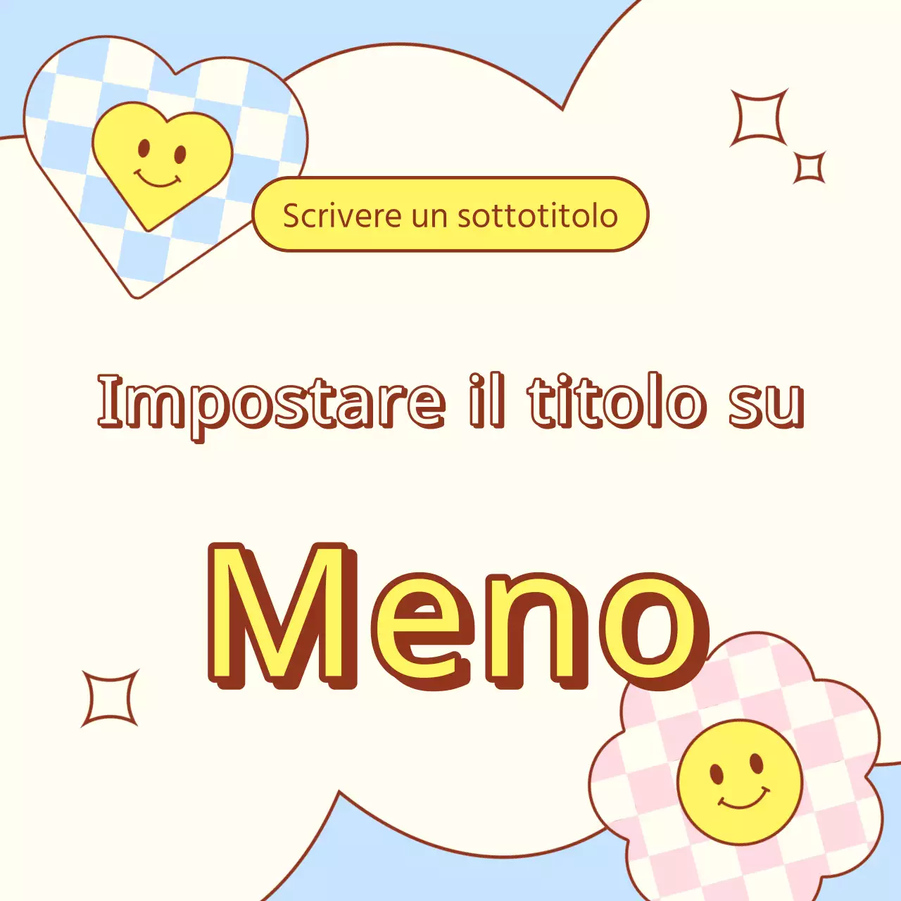 Annuncio di miniature primaverili kitsch in giallo e azzurro